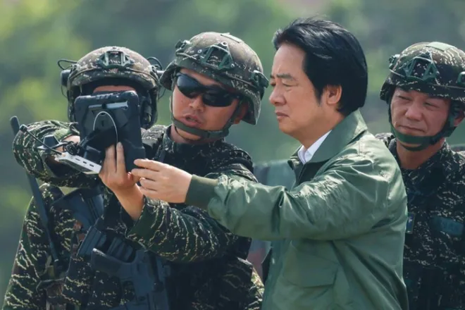중국의 침공을 가정한 대만 연례 훈련에 참석한 라이칭더 대만 총통. 로이터 연합뉴스