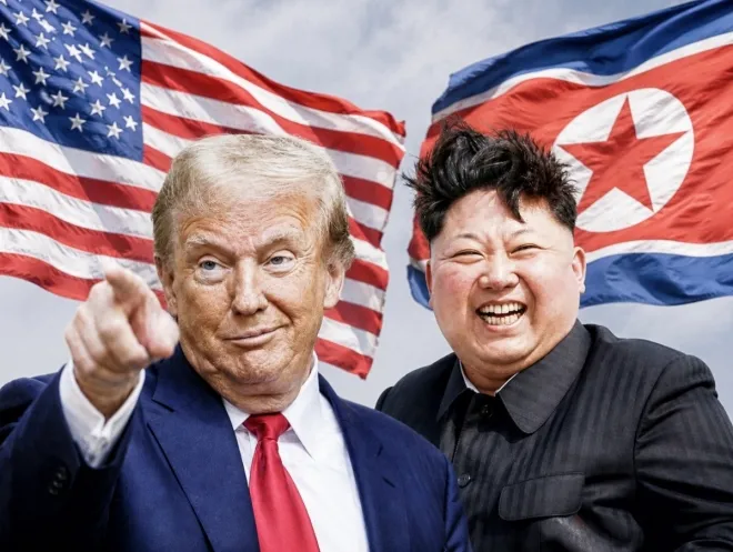 왼쪽부터 도널드 트럼프 미국 대통령, 김정은 북한 국무위원장. AP 연합뉴스. AI 생성 이미지